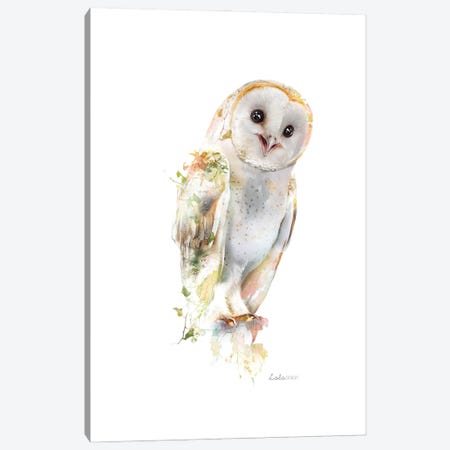 Wildlife Botanical Ivy Barn Owl Canvas Print #LLG67} by Lola Design Canvas Wall Art