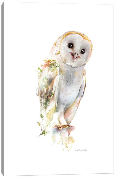 Wildlife Botanical Ivy Barn Owl Canvas Art Print - Lola Design