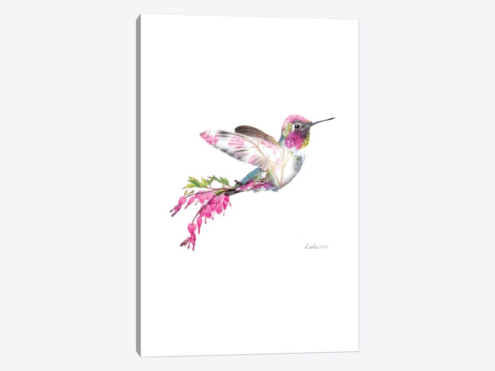 Wildlife Botanical Hummingbird by Lola Design 1-piece Art Print