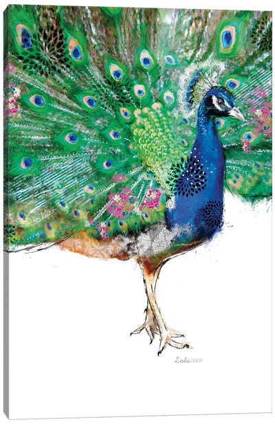 Wildside Peacock Canvas Art Print - Lola Design