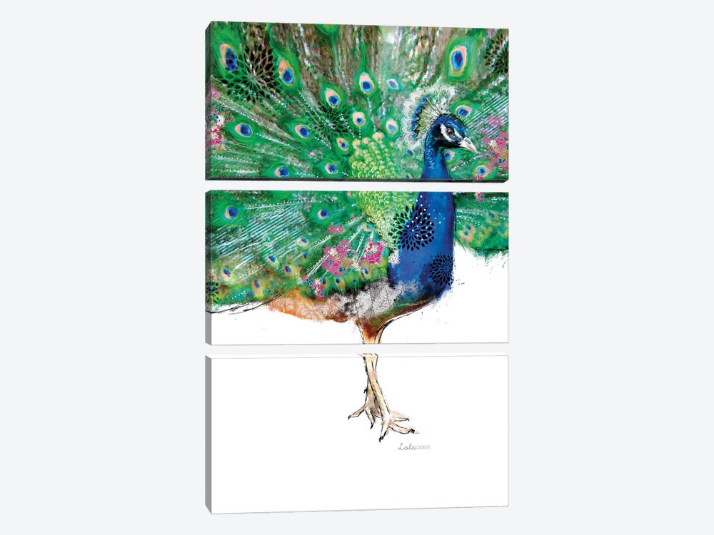 Wildside Peacock by Lola Design 3-piece Art Print
