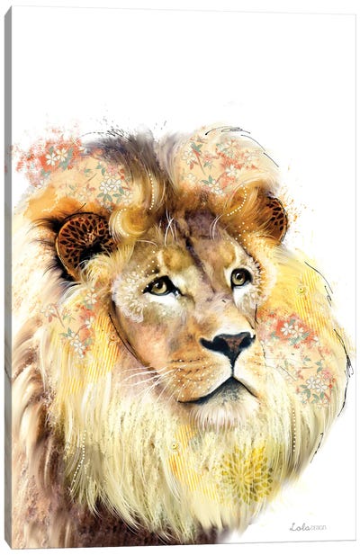 Wildside Lion Canvas Art Print - Embellished Animals