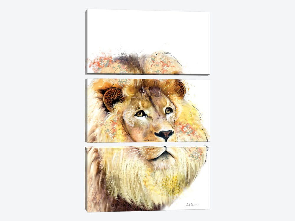 Wildside Lion by Lola Design 3-piece Canvas Art Print