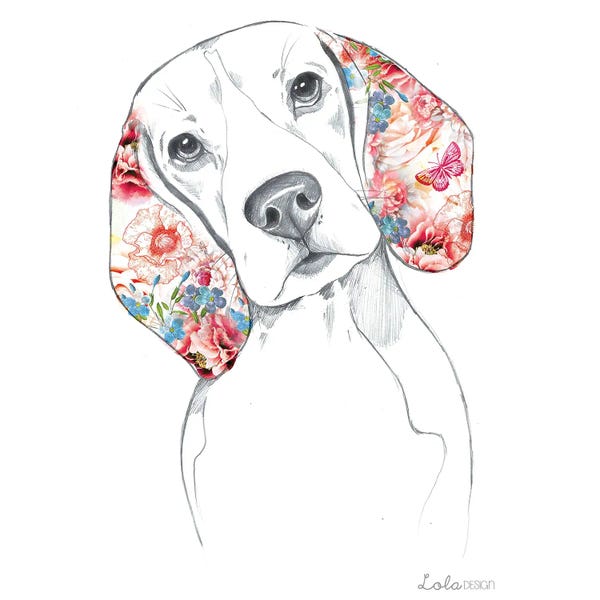 Beagles: Beagle Pet Portrait by Lola Design