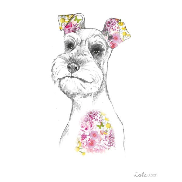 Schnauzers: Schnauzer Pet Portrait by Lola Design