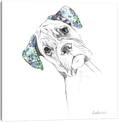 Boxer Pet Portrait Canvas Art Print - Lola Design