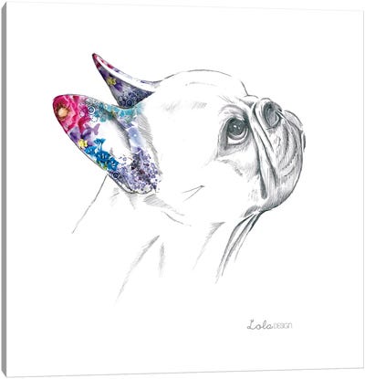 French Bulldog Pet Portrait Canvas Art Print - Lola Design