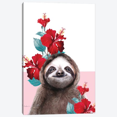 So Safari Sloth Canvas Print #LLG7} by Lola Design Canvas Print