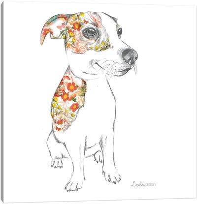 Jack Russell Pet Portrait Canvas Art Print - Jack Russell Terrier Art