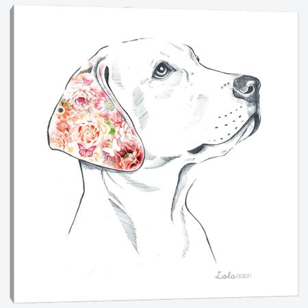 Labrador Pet Portrait Canvas Print #LLG83} by Lola Design Canvas Print