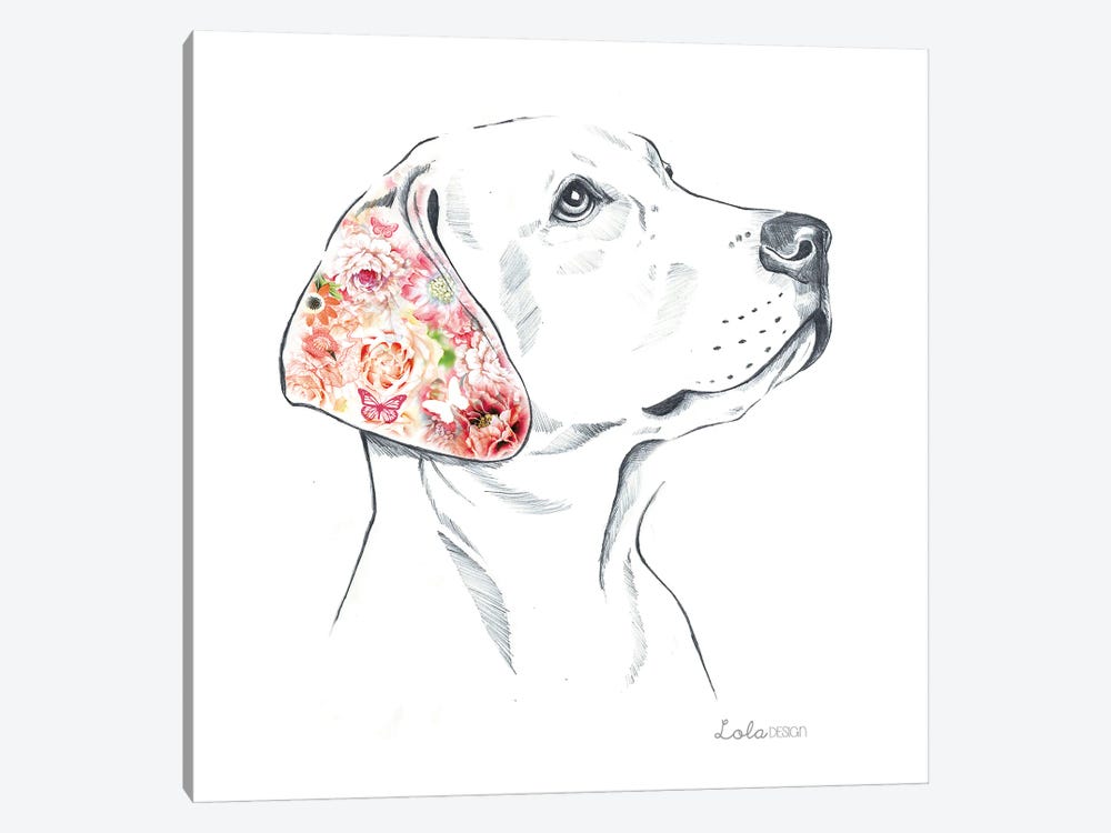 Labrador Pet Portrait by Lola Design 1-piece Canvas Print