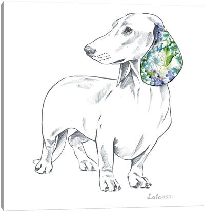 Dachshund Pet Portrait Canvas Art Print - Lola Design