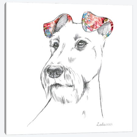 Irish Terrier Pet Portrait Canvas Print #LLG89} by Lola Design Canvas Art Print
