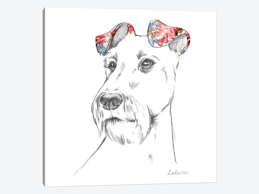 Irish Terrier Pet Portrait by Lola Design 1-piece Art Print