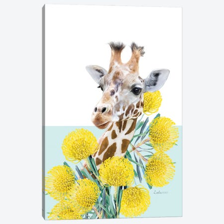So Safari Giraffe Canvas Print #LLG8} by Lola Design Canvas Artwork