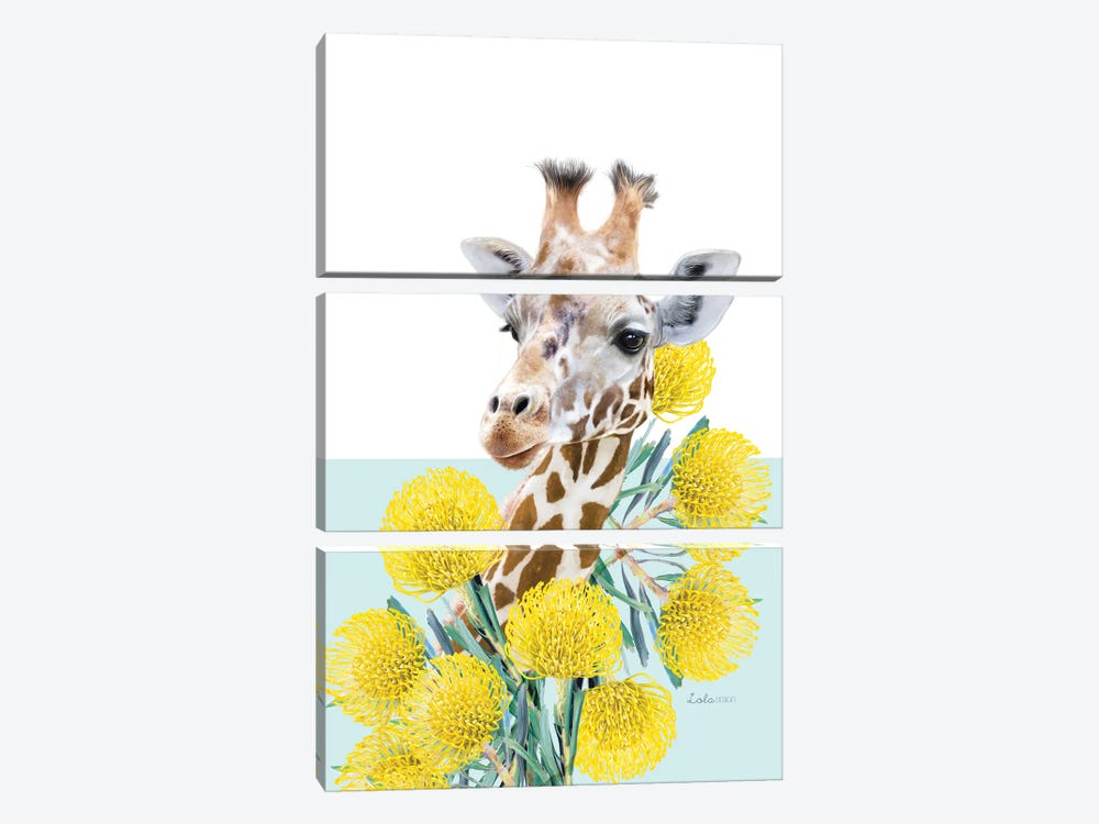 So Safari Giraffe by Lola Design 3-piece Canvas Print