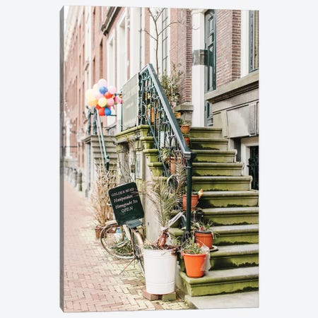 Bike, Golden Bend Neighborhood, Amsterdam Canvas Print #LLH11} by lovelylittlehomeco Art Print
