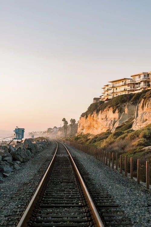 Train Tracks Along The Beach