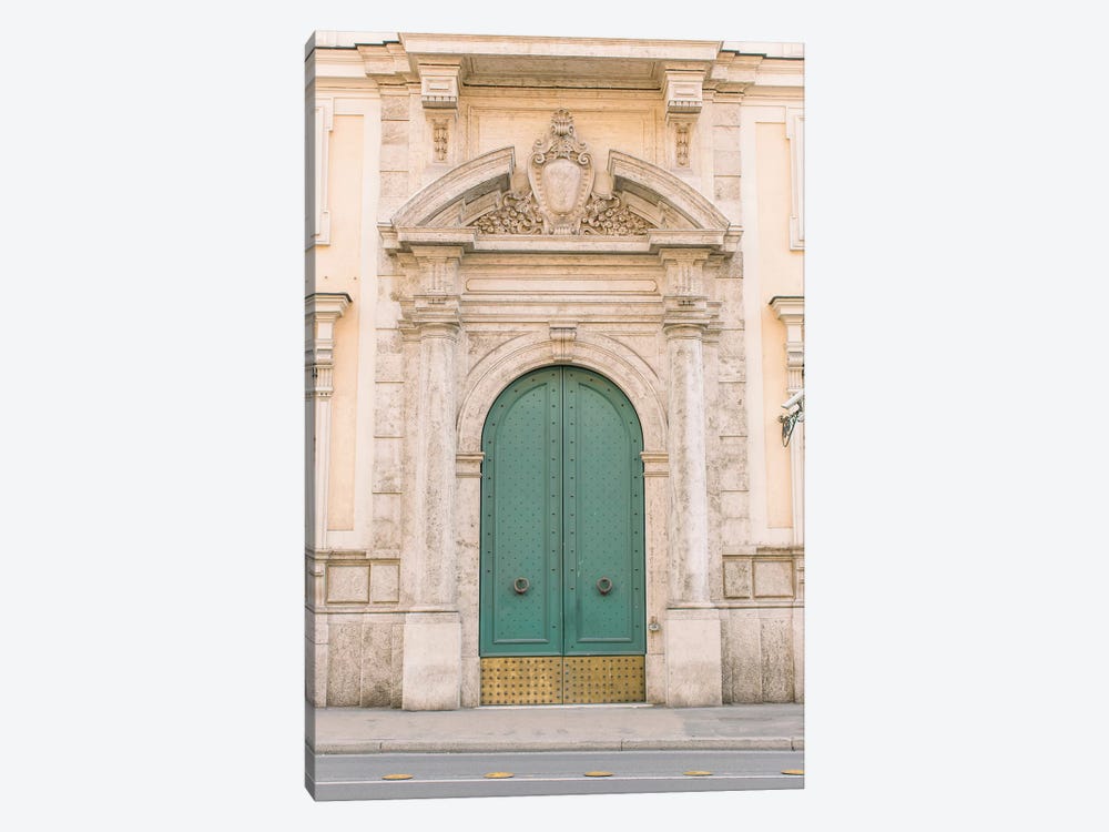 Blue And Gold Door, Rome, Italy 1-piece Canvas Artwork