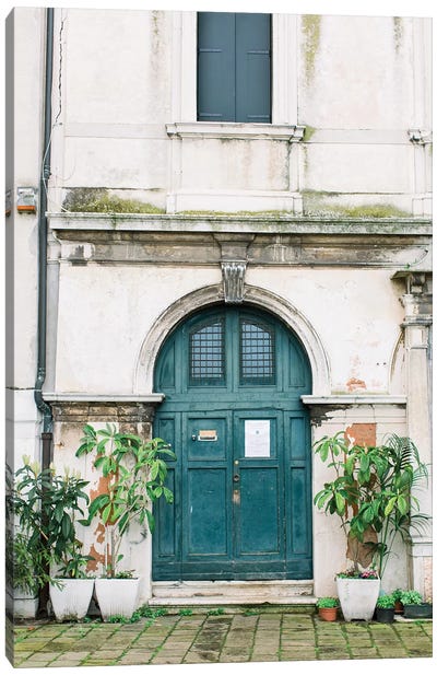 Blue Door, Venice, Italy Canvas Art Print - Door Art
