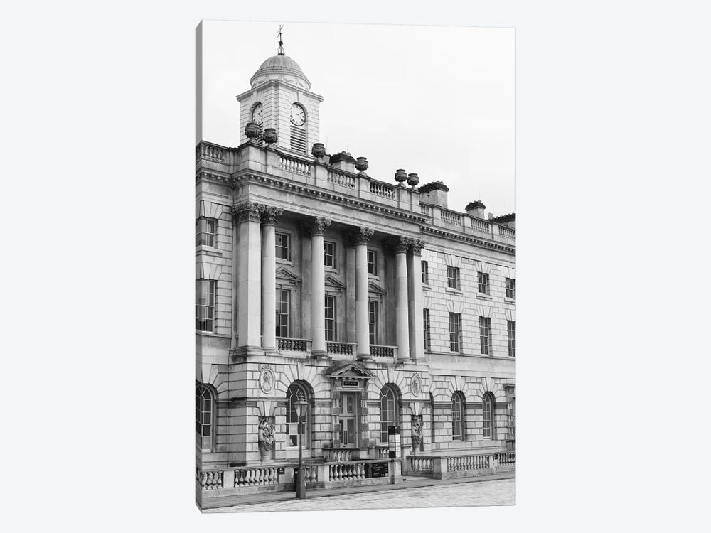 Building, London, England In Black & White by lovelylittlehomeco 1-piece Canvas Print