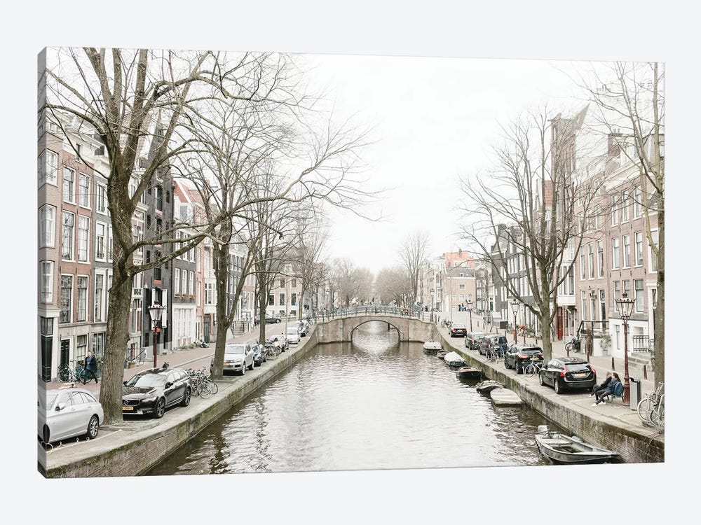 Amsterdam Canal by lovelylittlehomeco 1-piece Canvas Wall Art