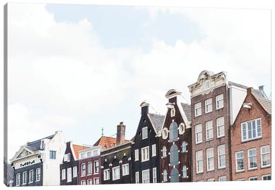 Canal Homes I, Amsterdam Canvas Art Print - lovelylittlehomeco