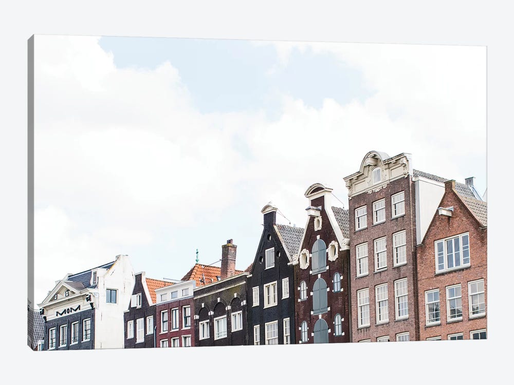 Canal Homes I, Amsterdam by lovelylittlehomeco 1-piece Canvas Art