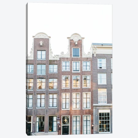Canal Homes II, Amsterdam Canvas Print #LLH34} by lovelylittlehomeco Canvas Art