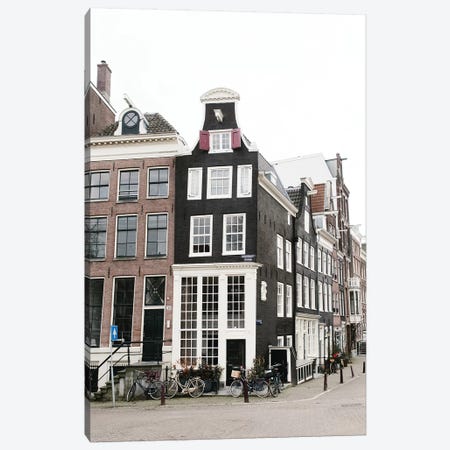 Canal Homes III, Amsterdam Canvas Print #LLH35} by lovelylittlehomeco Canvas Artwork