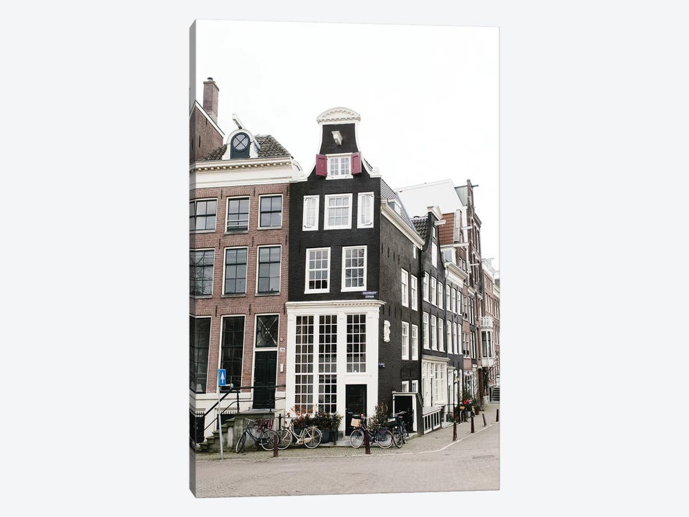 Canal Homes III, Amsterdam by lovelylittlehomeco 1-piece Canvas Artwork