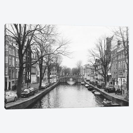 Amsterdam Canal, B&W Canvas Print #LLH3} by lovelylittlehomeco Canvas Print