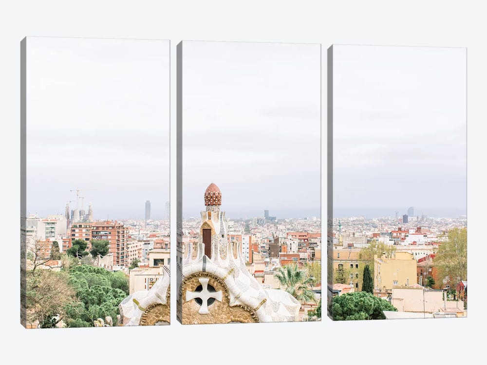 Cityscape, Barcelona, Spain by lovelylittlehomeco 3-piece Canvas Art Print