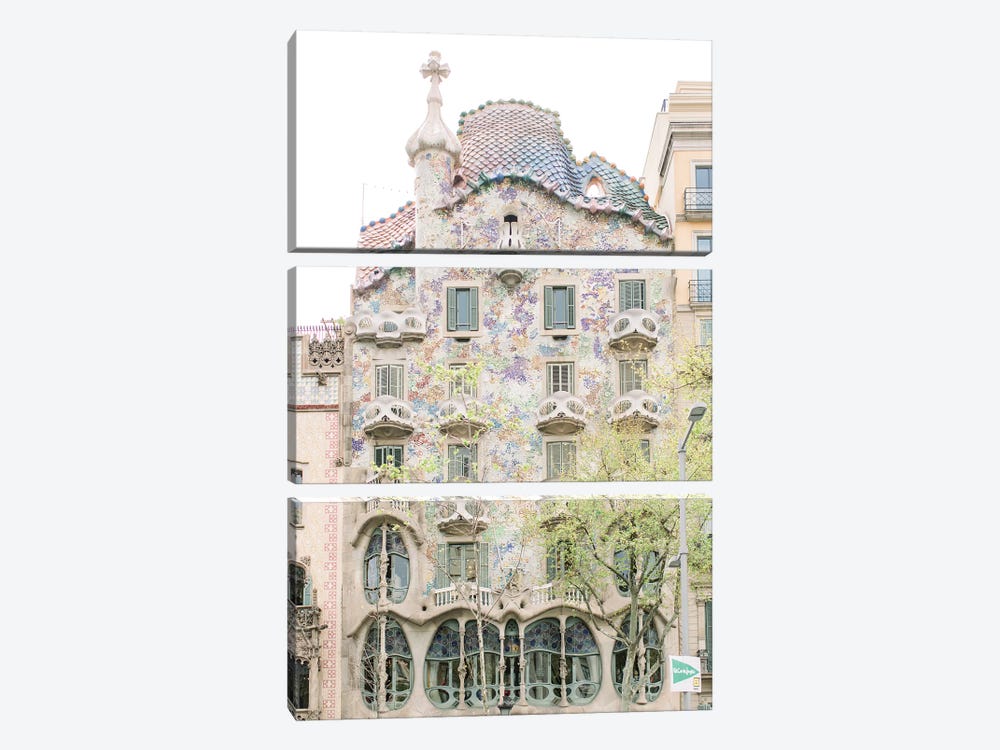 Gaudi Works, Casa Batlló, Barcelona, Spain by lovelylittlehomeco 3-piece Canvas Artwork