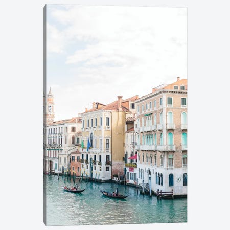 Gondolas Along Canal, Venice, Italy Canvas Print #LLH66} by lovelylittlehomeco Canvas Art Print