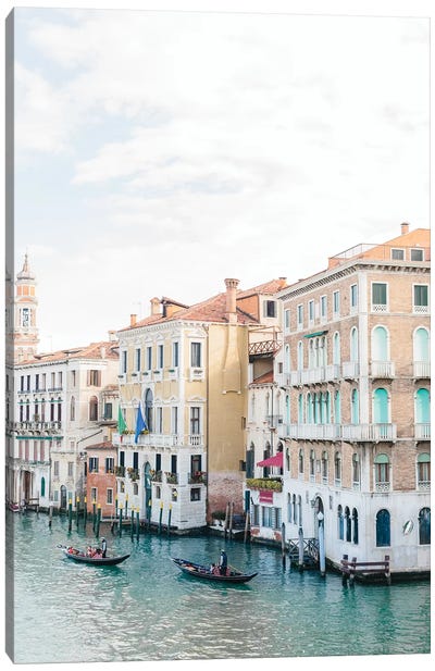 Gondolas Along Canal, Venice, Italy Canvas Art Print - lovelylittlehomeco