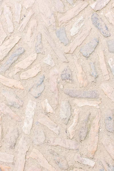 Beige Cobblestones, Barcelona, Spain by lovelylittlehomeco framed canvas print