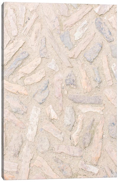 Beige Cobblestones, Barcelona, Spain Canvas Art Print - Transitional Décor