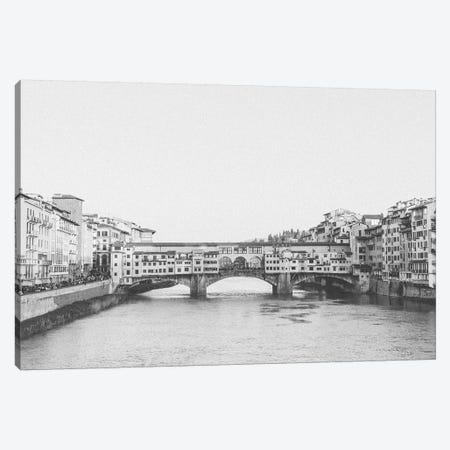 Ponte Vecchio, Florence, Italy In Black & White Canvas Print #LLH94} by lovelylittlehomeco Canvas Art