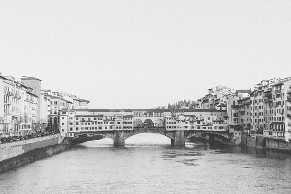 Tuscany: Ponte Vecchio, Florence, Italy In Black & White by lovelylittlehomeco