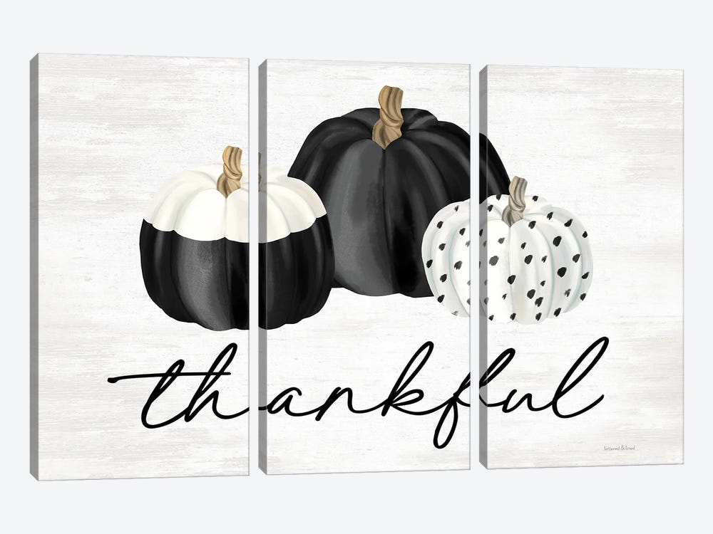 Thankful by lettered & lined 3-piece Art Print