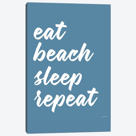Eat Beach Sleep Repeat Canvas Print #LLI110} by lettered & lined Art Print