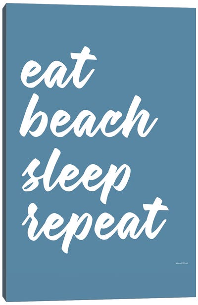 Eat Beach Sleep Repeat Canvas Art Print - lettered & lined