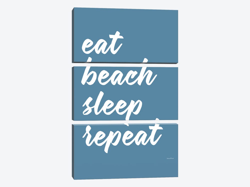 Eat Beach Sleep Repeat by lettered & lined 3-piece Art Print