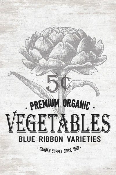 Vegetables by lettered & lined multi panel art