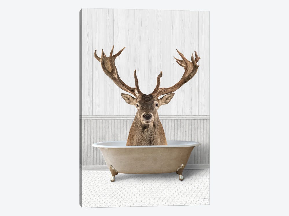 Bath Time Deer by lettered & lined 1-piece Canvas Artwork