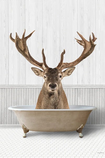 Rustic Winter: Bath Time Deer by lettered & lined