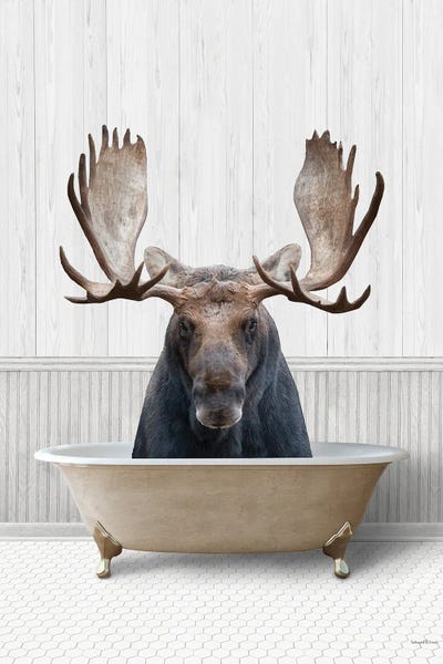 Rustic Winter: Bath Time Moose by lettered & lined