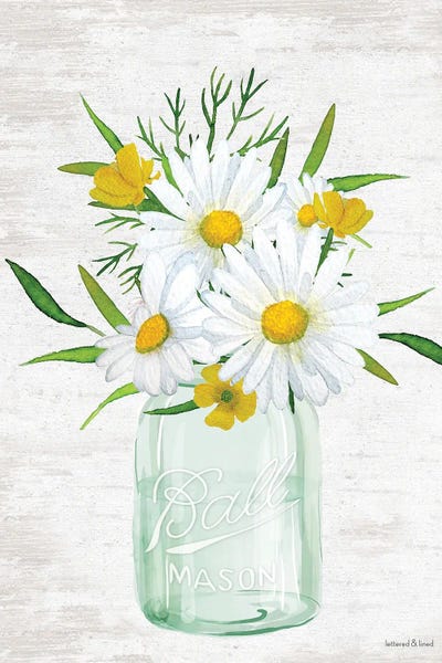 Modern Farmhouse Bedroom: Floral Bouquet III by lettered & lined