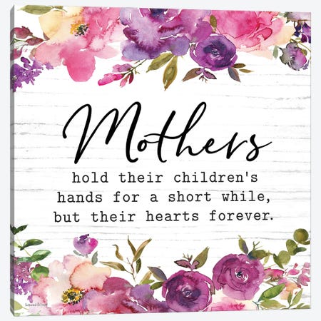 Floral Mothers Hold Canvas Print #LLI13} by lettered & lined Canvas Art
